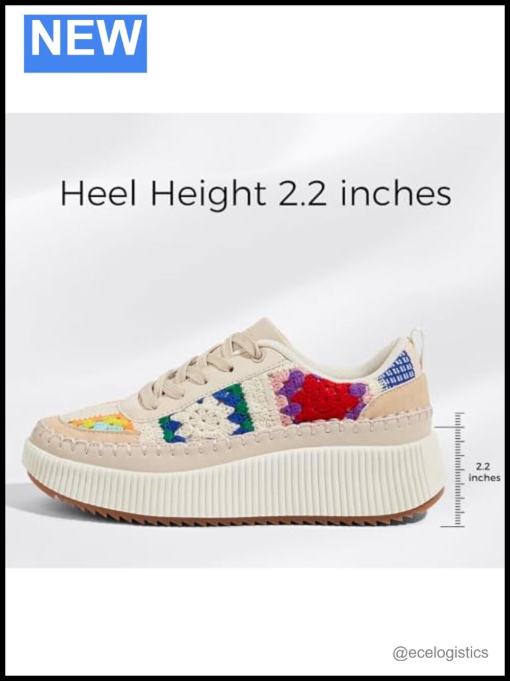 Chunky Platform Sneakers Braided Crochet Lace Up Walking Shoes